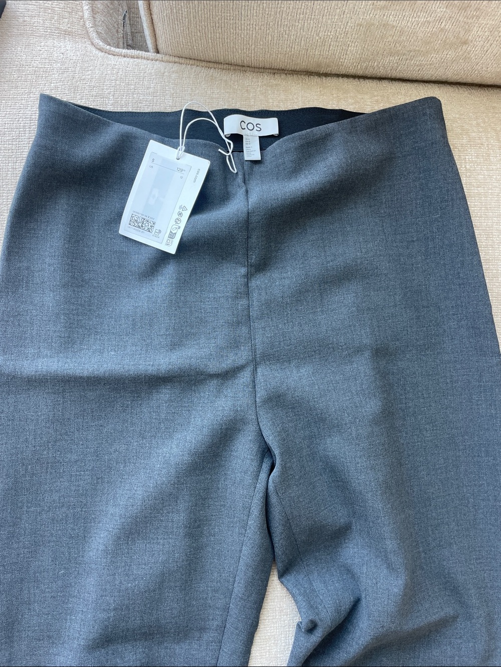 COS Charcoal Gray Tailored High-Waist Trousers